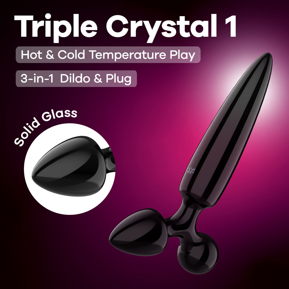 Satisfyer Triple Crystal 1 - - Glass 3-in-1 Butt Plug