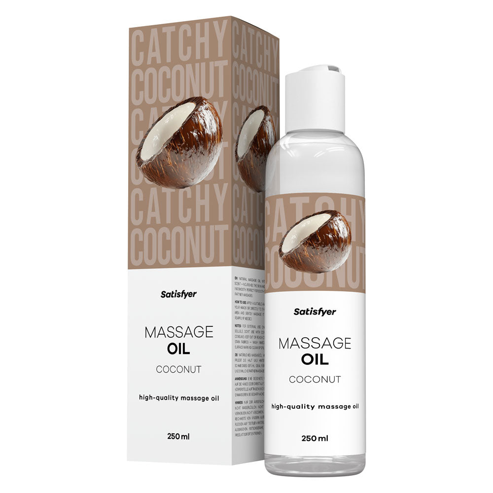 Satisfyer Massage Oil 250 ml Coconut - Coconut Scented Massage Oil - 250 ml Bottle