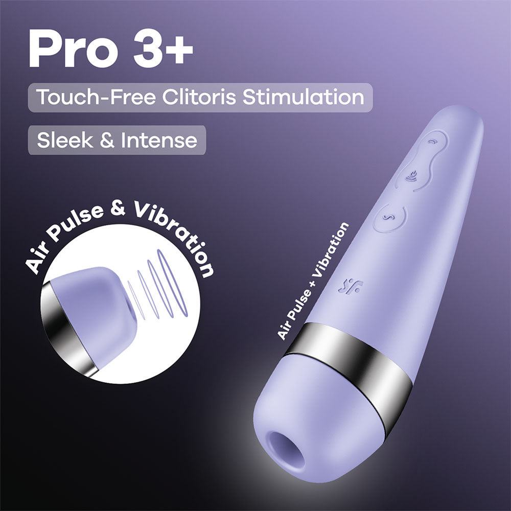Satisfyer Pro 3+ - USB-Rechargeable Air Pulse Clitoral Stimulator with Vibration