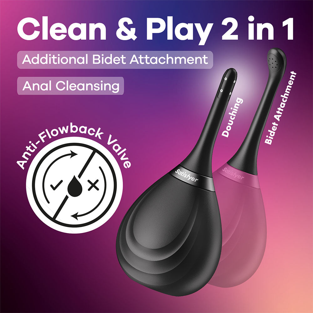 Satisfyer Clean & Play 2-in-1 - Unisex Douche with 2 Nozzles