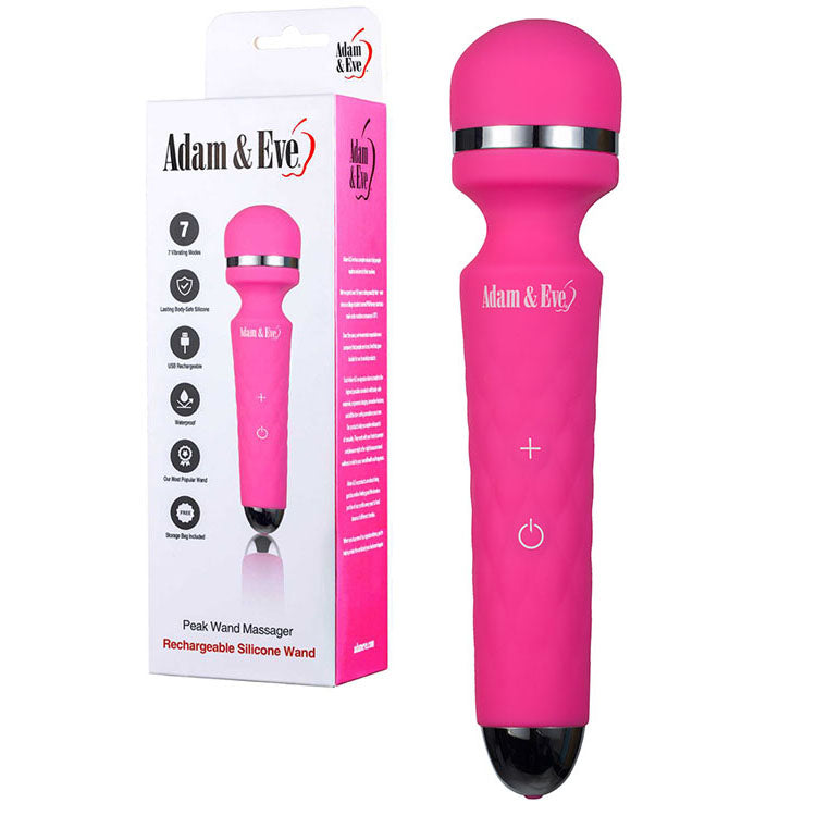 Adam & Eve Peak Wand Massager - 19.1 cm USB Rechargeable Massager Wand