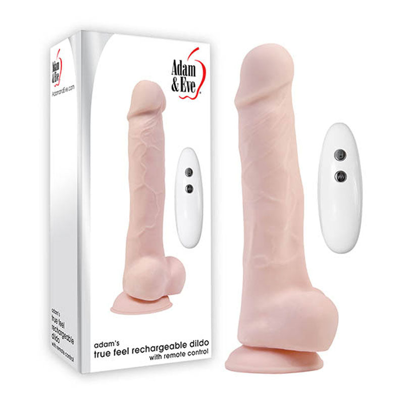 Adam & Eve Adam's True Feel Rechargeable Dildo - 17.8 cm (7'') USB Rechargeable Vibrating Dong
