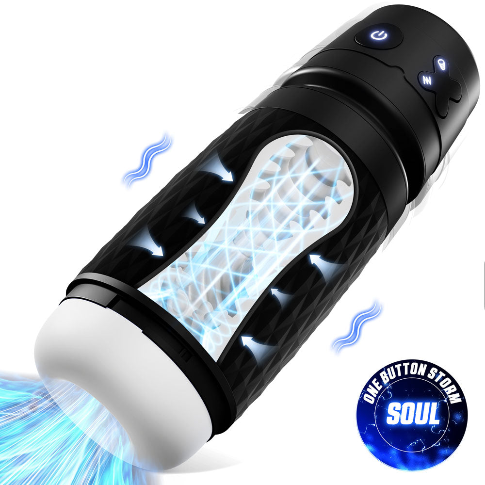CyberSkin The Warrior - USB Rechargeable Sucking & Vibrating Auto Masturbator