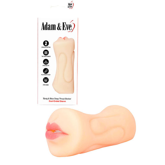 Adam & Eve Bang & Blow Deep Throat Stroker -  Vagina & Mouth Dual Ended Stroker