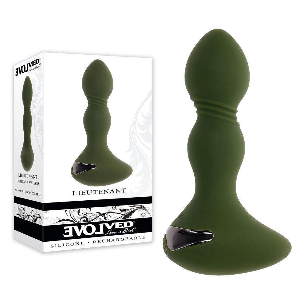 Evolved LIEUTENANT - 12.2 cm USB Rechargeable Vibrating Butt Plug