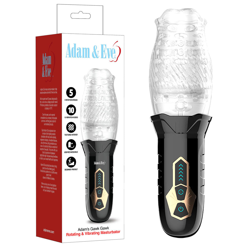 Adam & Eve Adam's Gawk Gawk - USB Rechargeable Rotating Masturbator