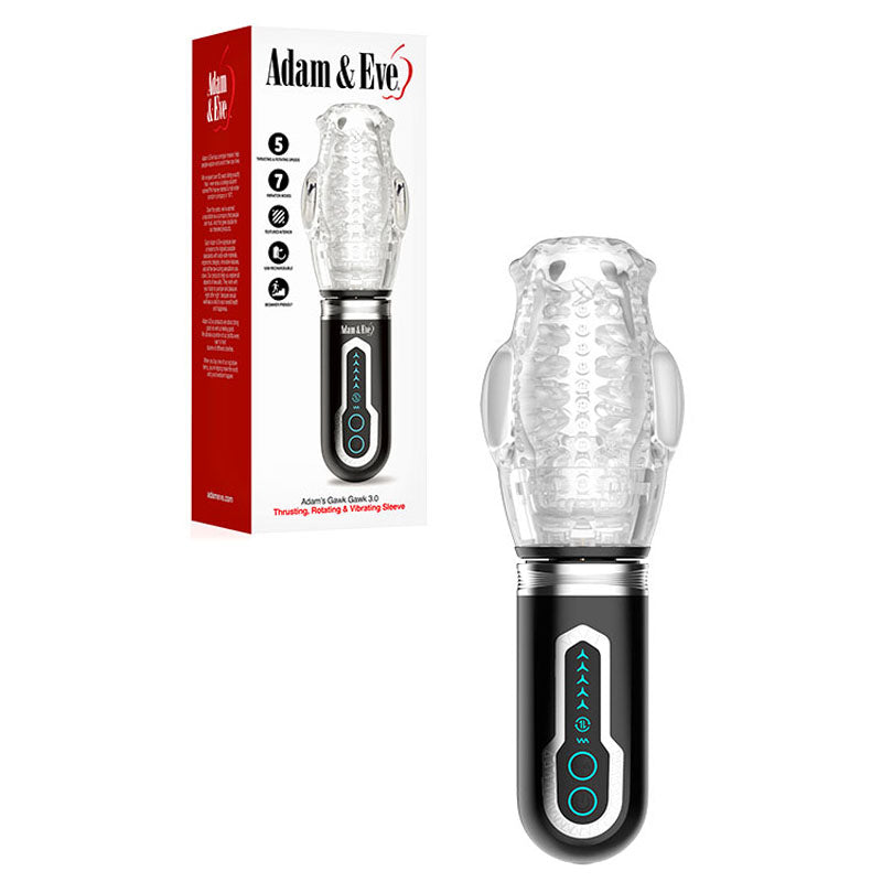 Adam & Eve Adam's Gawk Gawk 3.0 - USB Rechargeable Thrusting, Rotating & Vibrating Masturbator