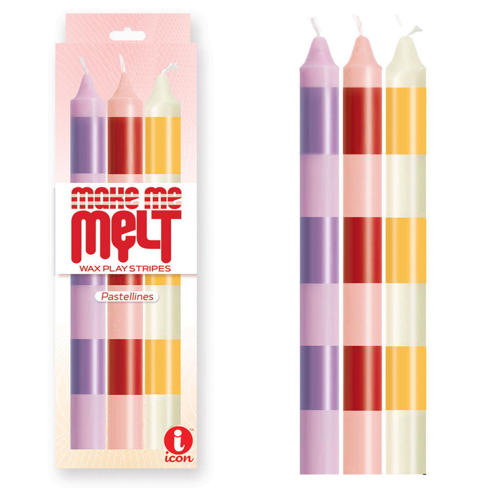 The 9's Make Me Melt Drip Candle 3-Pk - Pastellines - Pastel Drip Candles - 3 Pack