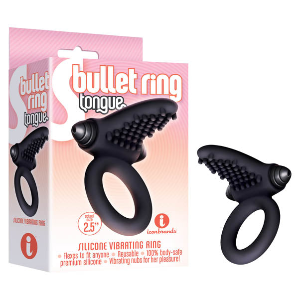 S-Bullet Ring - Tongue - Vibrating Cock Ring