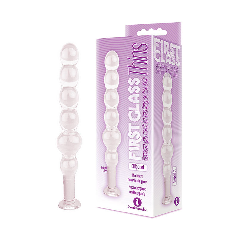 The 9's Glass First Thins, Elliptical - Glass 17.8 cm Anal Beads