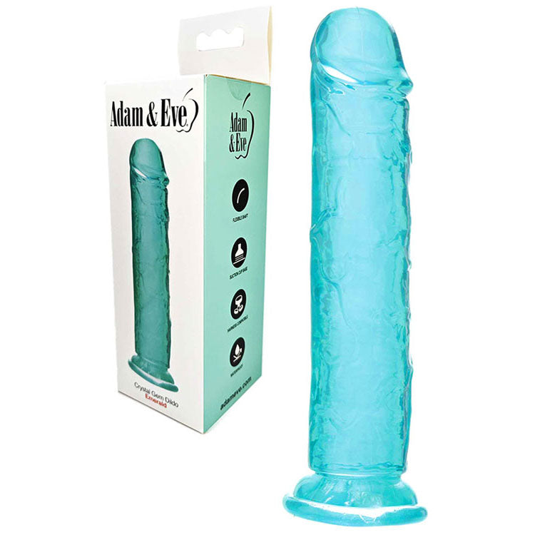 Adam & Eve CRYSTAL GEM Dildo - Emerald - 19.8 cm Dildo