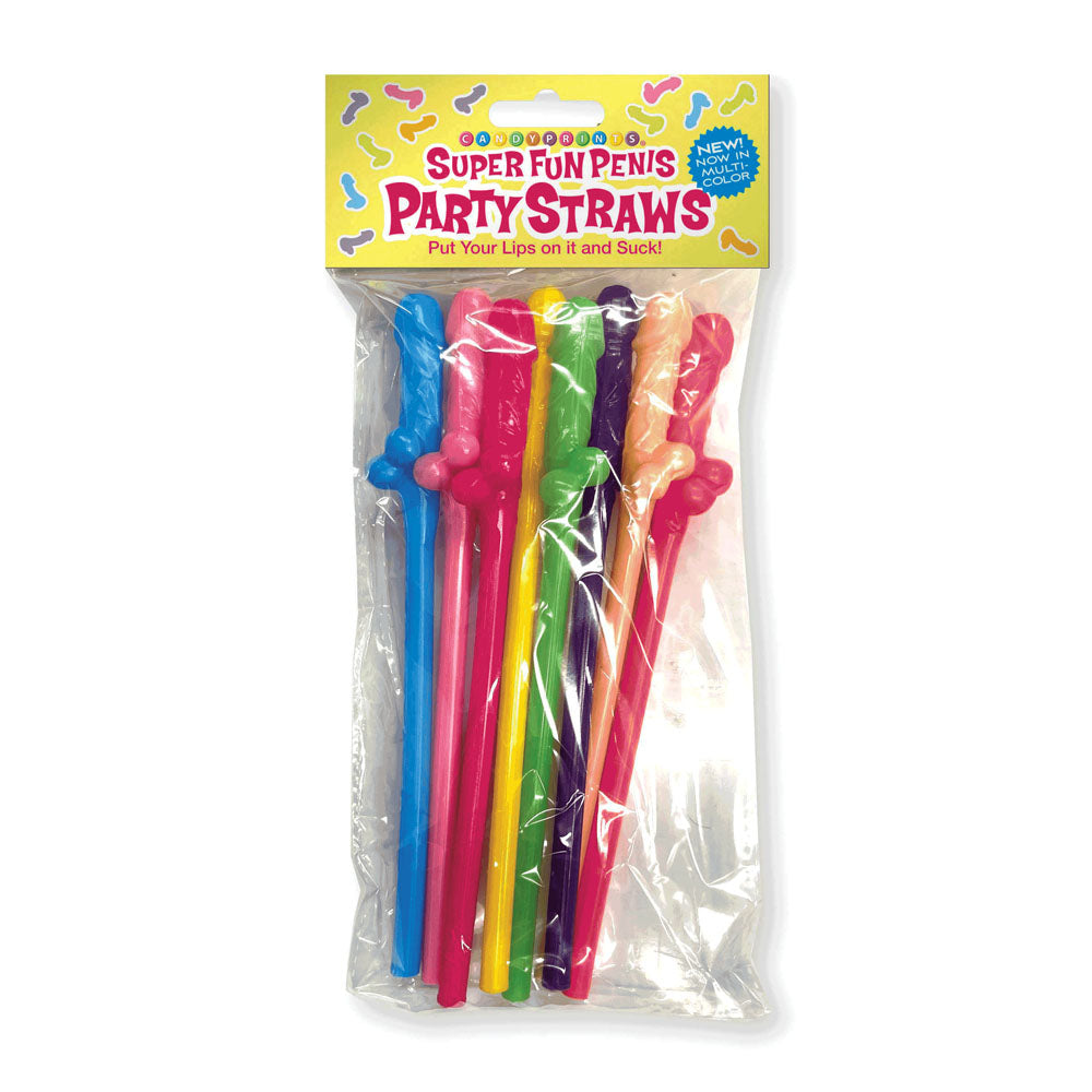 Super Fun Penis Party Straws - - Multi Dicky Straws - 8 Pack