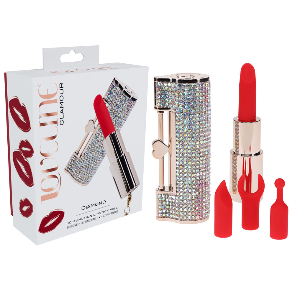 LOVELINE Diamond - - 8.3 cm USB Rechargeable Lipstick Vibrator