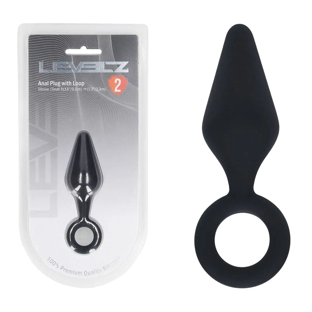 LEVELZ Silicone Anal Plug with Loop - Small - - Small Butt Plug