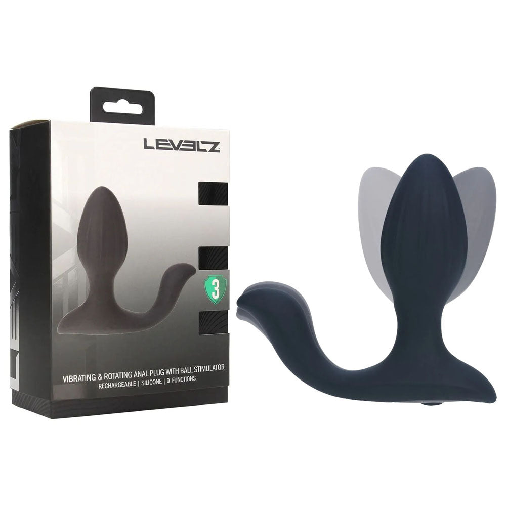 LEVELZ Vibrating & Rotating Anal Plug with Ball Stimulator - 10.7 cm USB Rechargeable Vibrating Butt Plug
