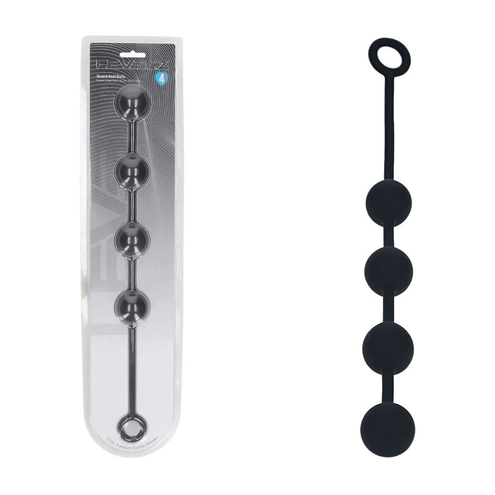 LEVELZ Round Silicone Anal Balls - L - 40mm - 40.5 cm Large Anal Beads