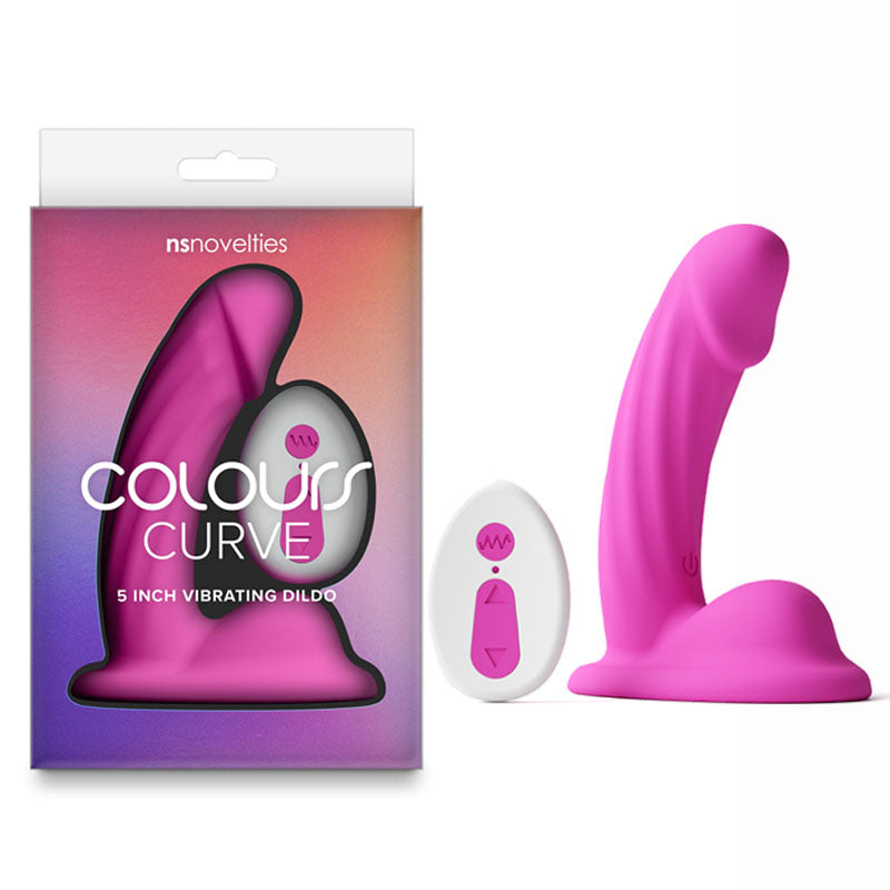 Colours Curve - Vibrating 5'' Dildo - - 12.6 cm USB Rechargeable Vibrating Dildo with Wireless Remote
