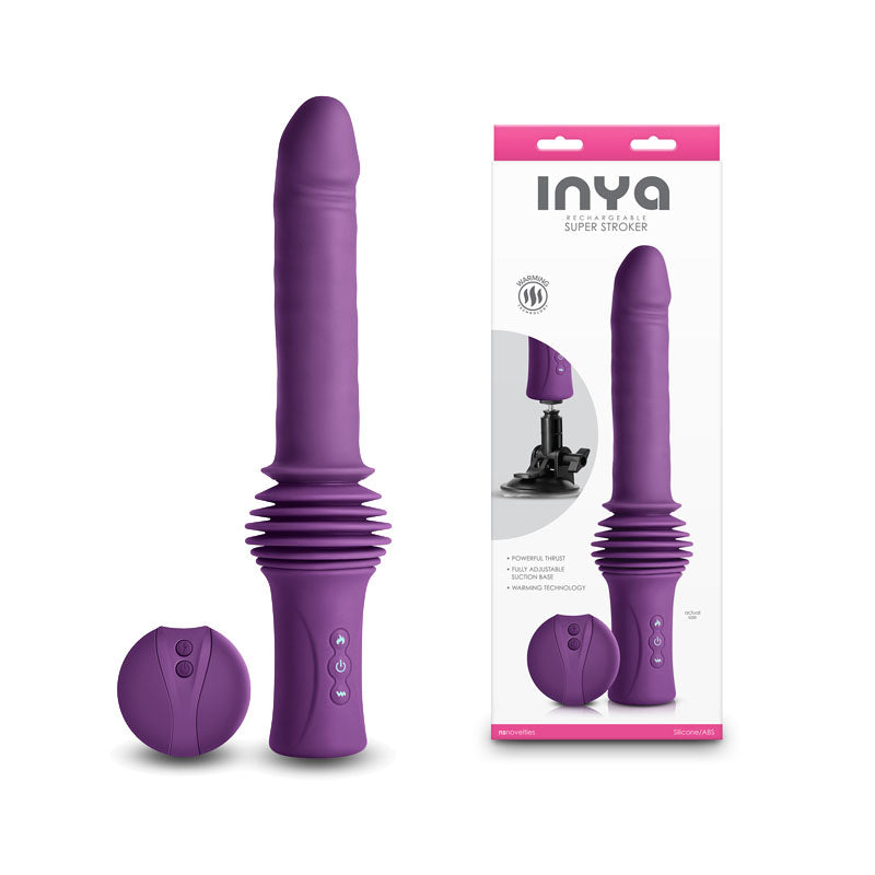 INYA Super Stroker - - 36.8 cm USB Rechargeable Thrusting Vibrator with Remote Control & Stand