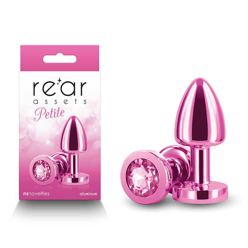 Rear Assets Petite - - 6 cm Metal Butt Plug with Round Gem Base