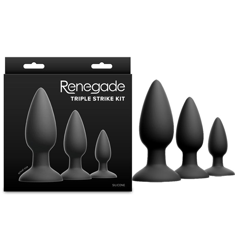 Renegade Triple Strike Kit - - Butt Plugs - Set of 3 Sizes