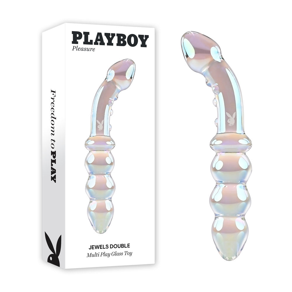 Playboy Pleasure JEWELS DOUBLE - Glass 17.1 cm Double Ended Dildo