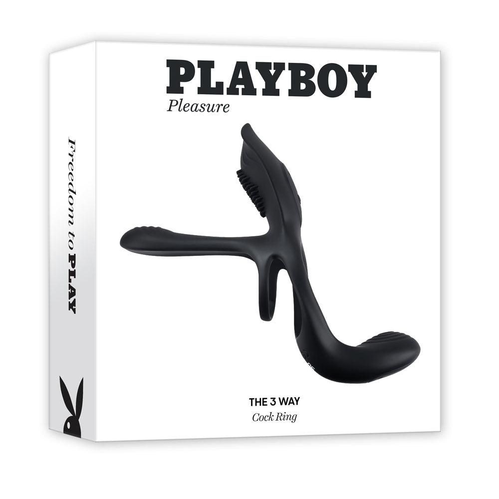 Playboy Pleasure The 3 Way - USB Rechargeable Vibrating Cock Ring with Wireless Remote