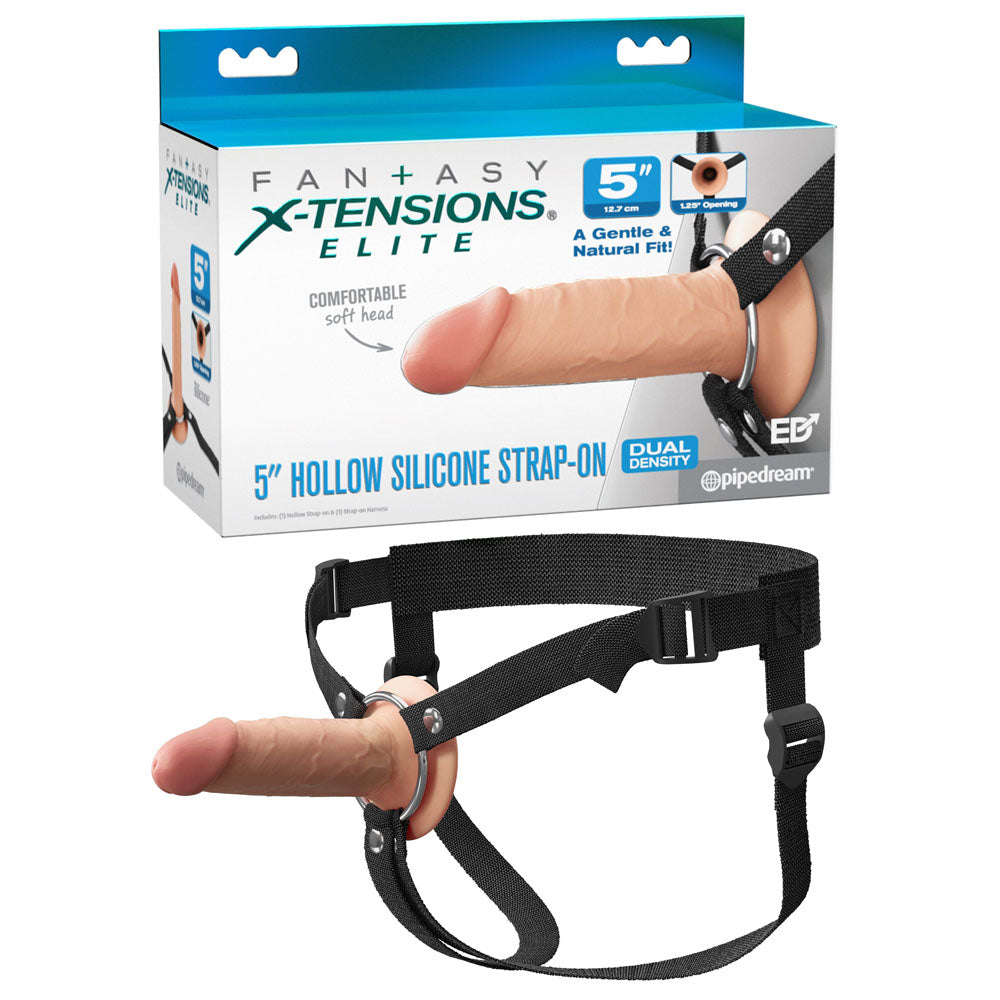 Fantasy X-Tensions Elite 5'' Silicone Hollow Strap-On - - 14 cm Hollow Strap-On
