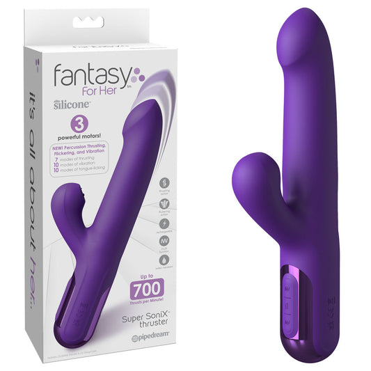 Fantasy For Her Super SoniX Thruster -  USB Rechargeable Thrusting Rabbit Vibrator