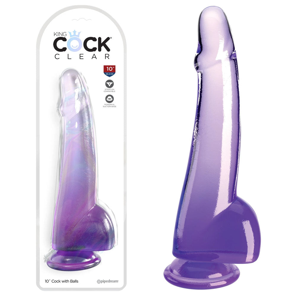 King Cock Clear 10'' Cock with Balls - - 25 cm Dong