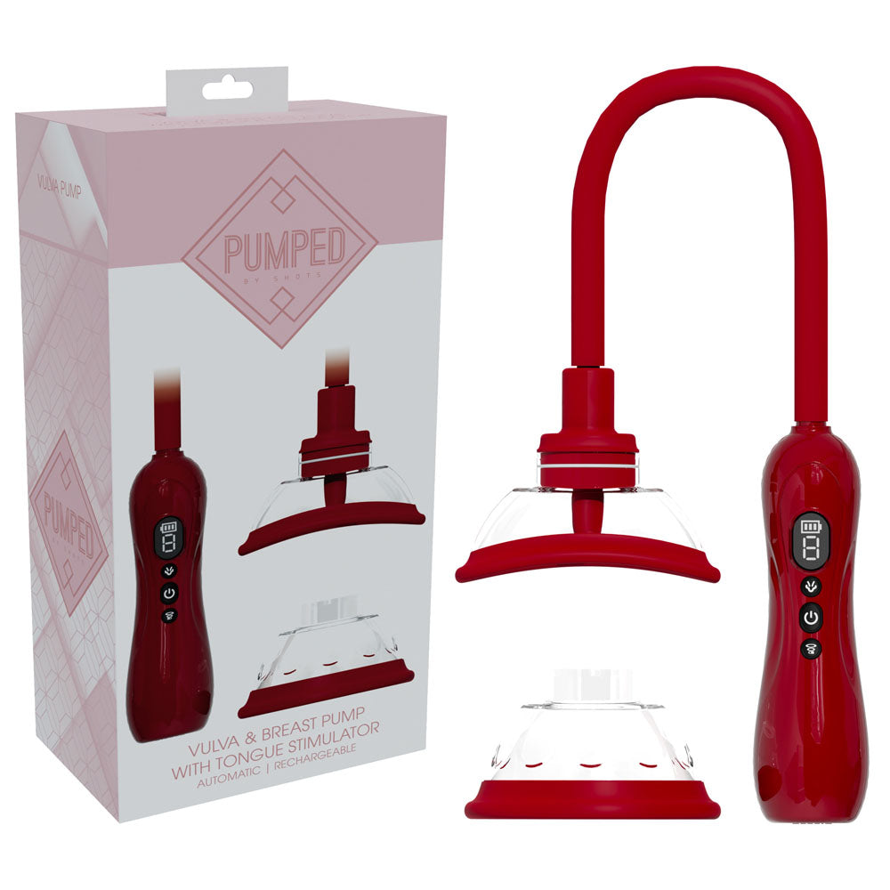 PUMPED Vulva & Breast Pump with Tongue Stimulator - - USB Rechargeable Ladies Pump Set