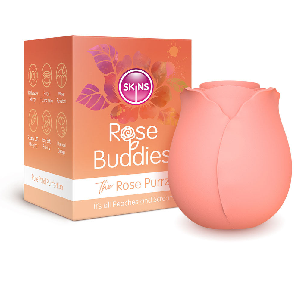 Skins Rose Buddies - The Rose Purrz - Light USB Rechargeable Pulsing Rose Stimulator