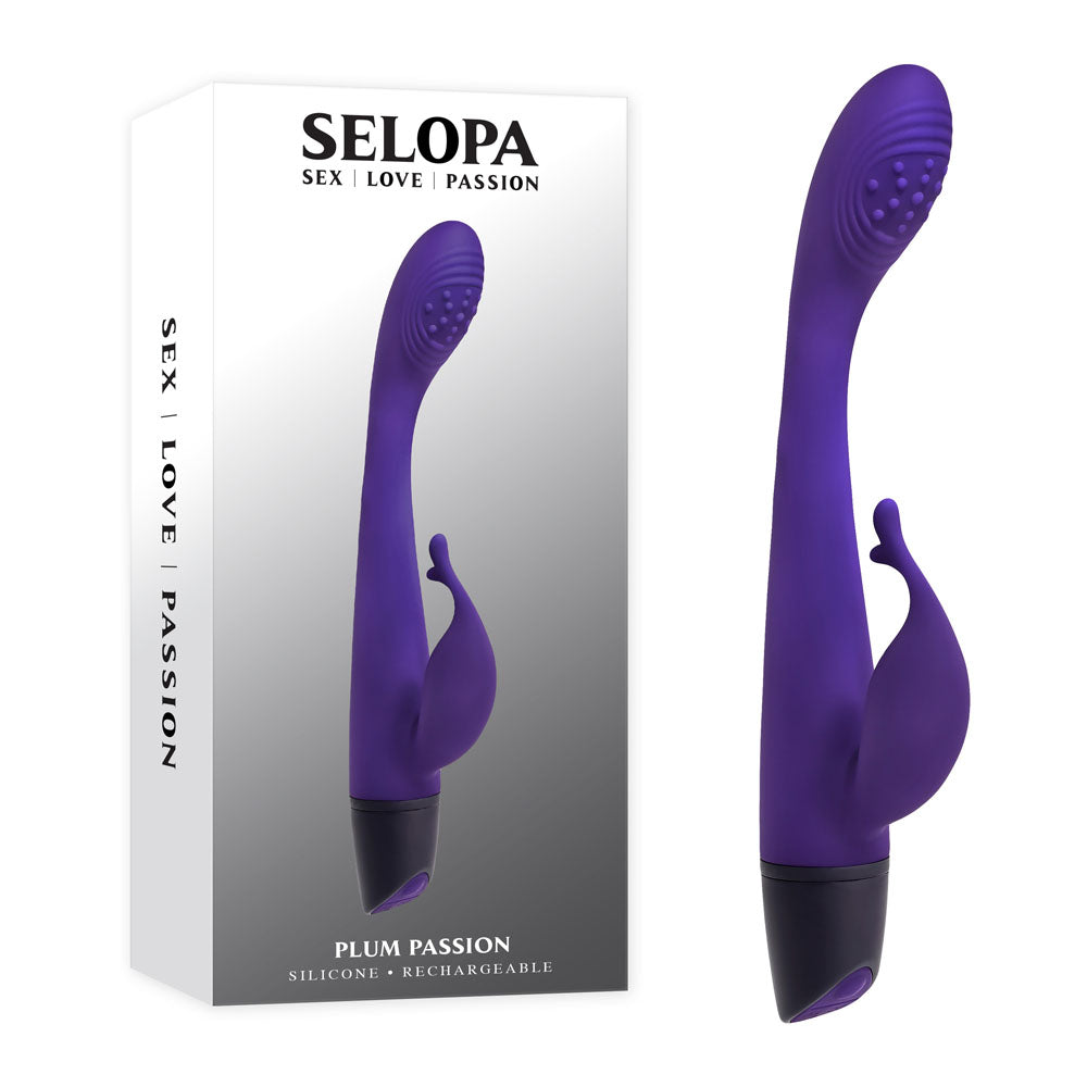 Selopa PLUM PASSION - 18.3 cm USB Rechargeable Rabbit Vibrator