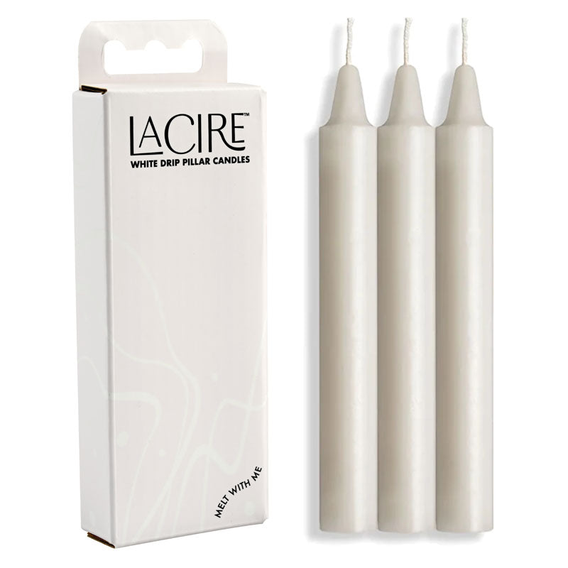 LaCire Drip Pillar Candles - - Drip Candles - Set of 3