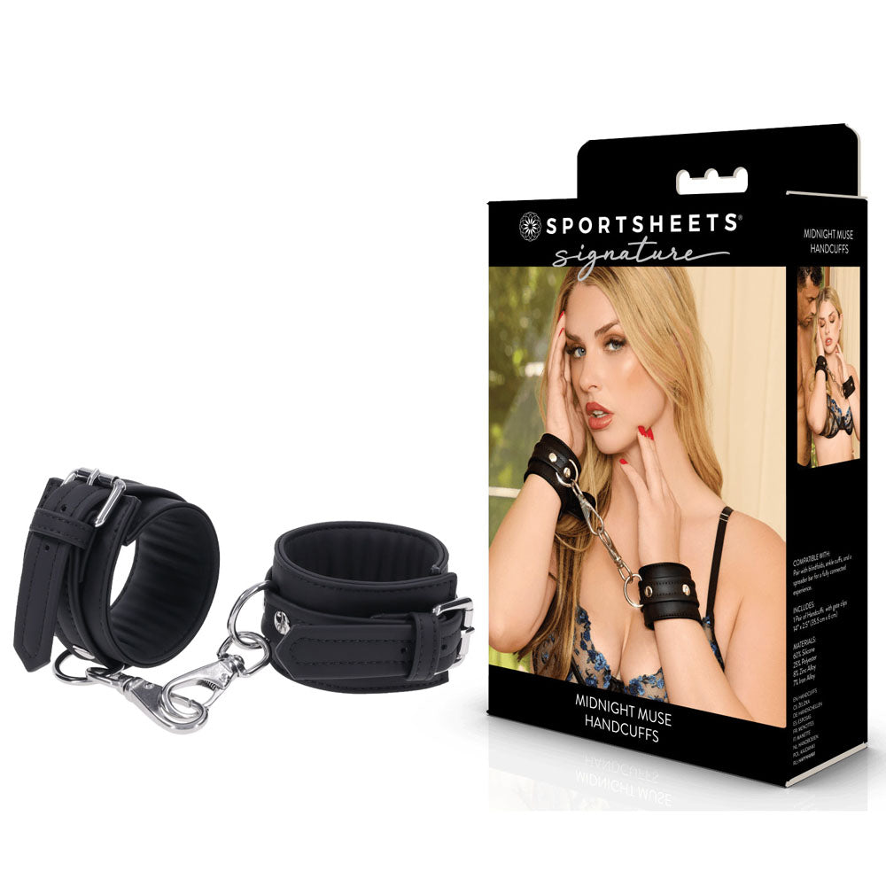 SPORTSHEETS Signature Midnight Muse Handcuffs - Adjustable Restraints