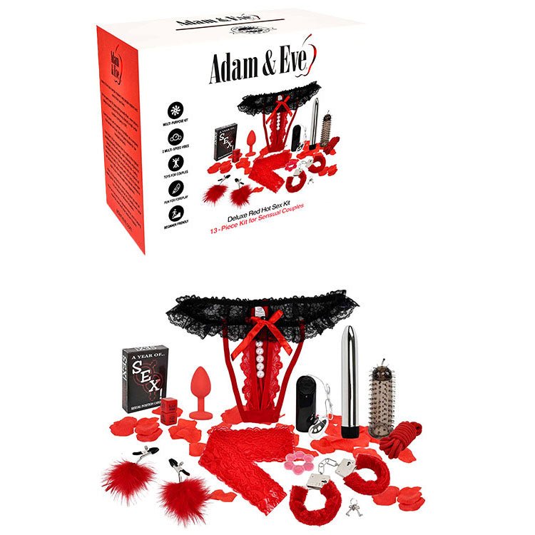 Adam & Eve DELUXE HOT SEX KIT - Couples Kit - 13 Piece Set - Pleasure Den