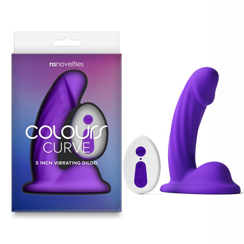 Colours Curve - Vibrating 5'' Dildo - 12.6 cm USB Rechargeable Vibrating Dildo with Wireless Remote - Pleasure Den