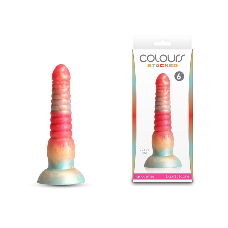 Colours Stacked - 6'' Dildo - Red/Gold - Red/Gold 16 cm Fantasy Dildo - Pleasure Den