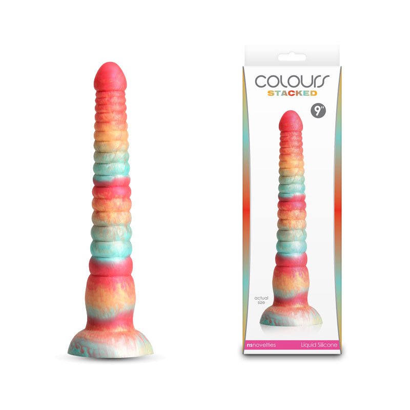 Colours Stacked - 9'' Dildo - Red/Gold - Red/Gold 23 cm Fantasy Dildo - Pleasure Den