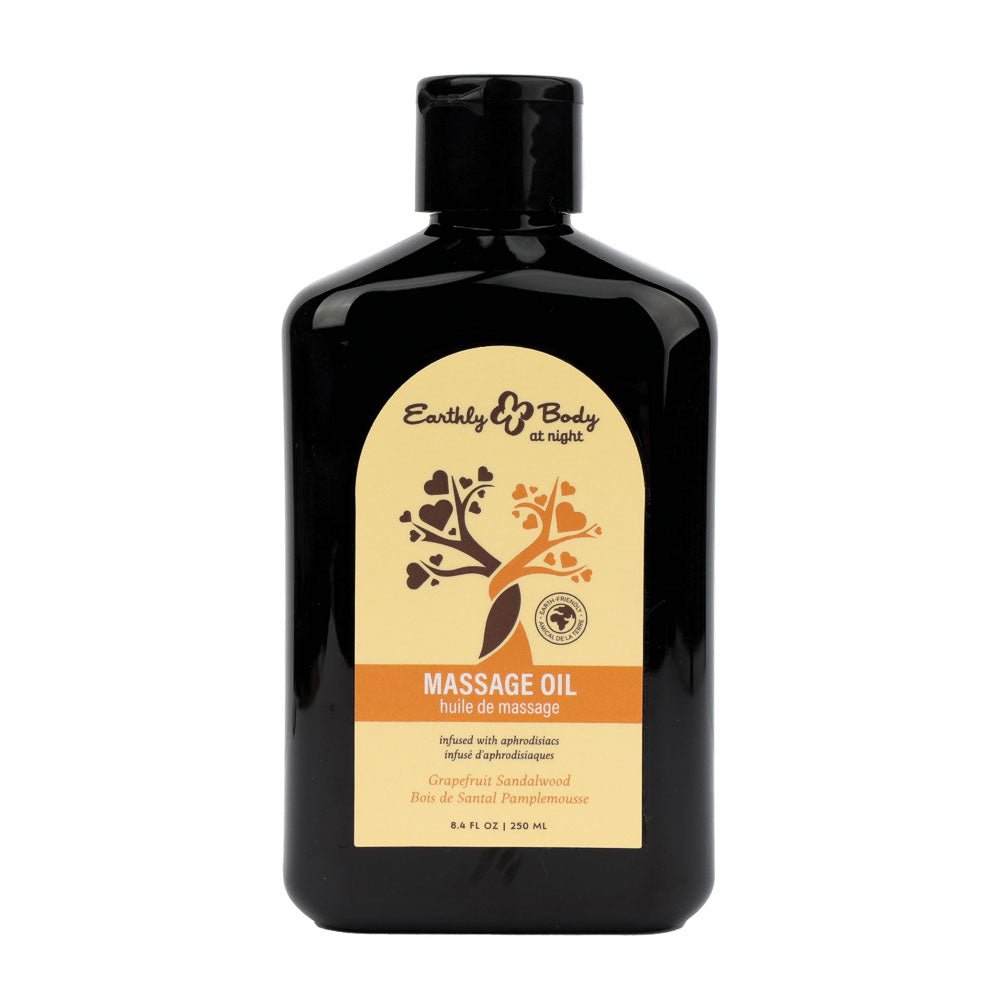 EB Aphrodisiac Massage Oil GRAPEFRUIT SANDALWOOD - 250 ml - Grapefruit Sandalwood Scented Massage Oil - 250 ml Bottle - Pleasure Den