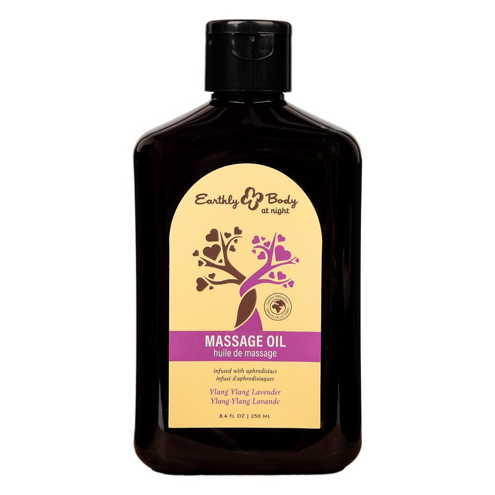EB Aphrodisiac Massage Oil YLANG YLANG LAVENDER - 250 ml - Ylang Ylang & Sandalwood Scented Massage Oil - 250 ml Bottle - Pleasure Den