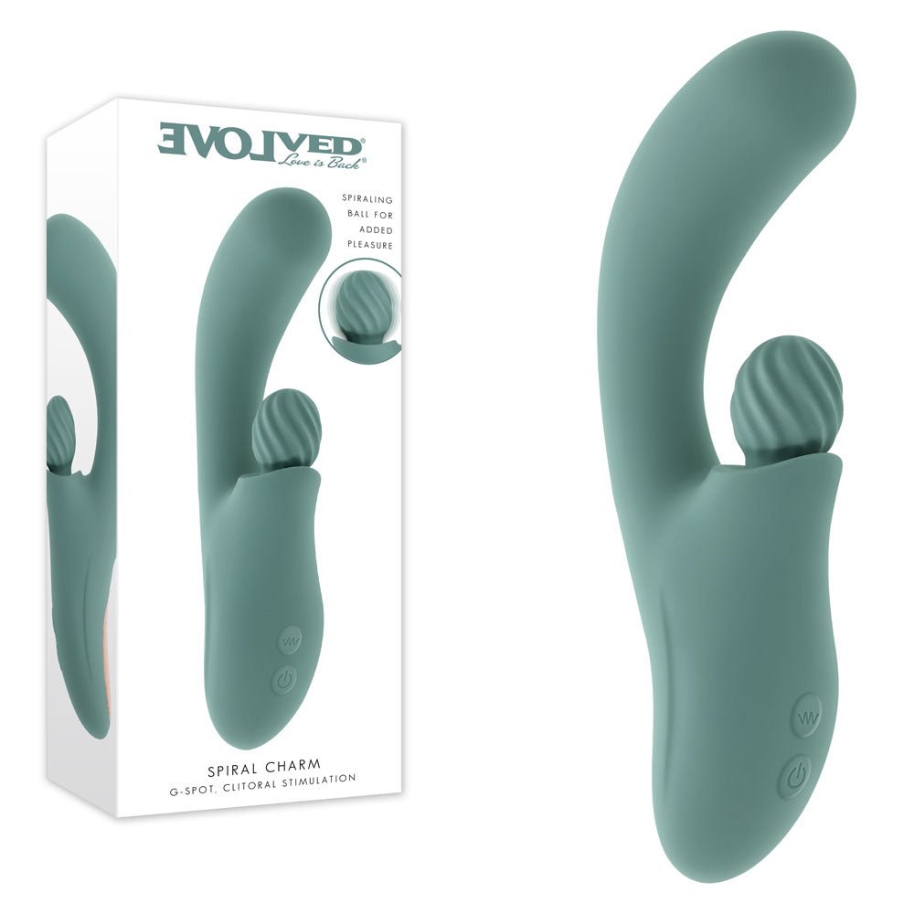 Evolved SPIRAL CHARM - 18 cm USB Rechargeable Rabbit Vibrator - Pleasure Den
