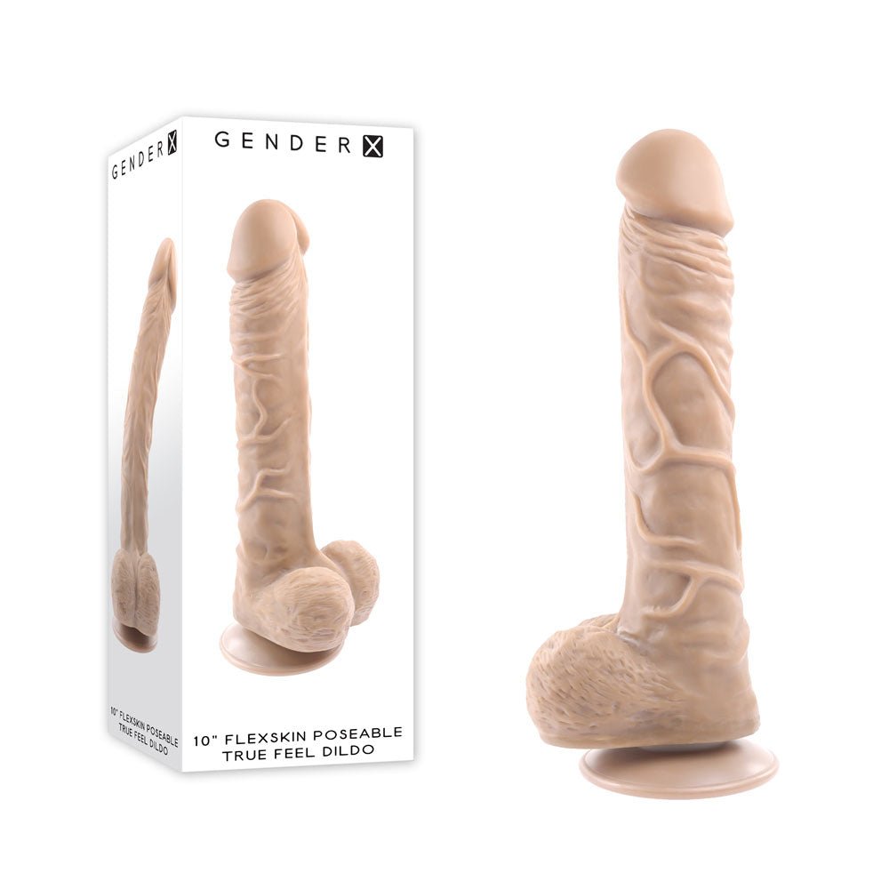 Gender X 10'' FLEXSKIN POSEABLE TRUE FEEL - Light - 29.2 cm Poseable Dong - Pleasure Den