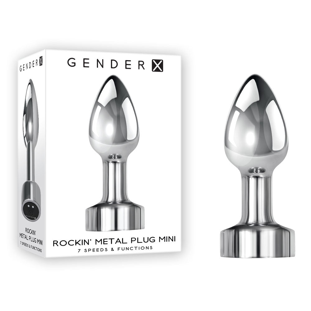Gender X ROCKIN METAL PLUG MINI - 7.8 cm USB Rechargeable Vibrating Mini Butt Plug - Pleasure Den