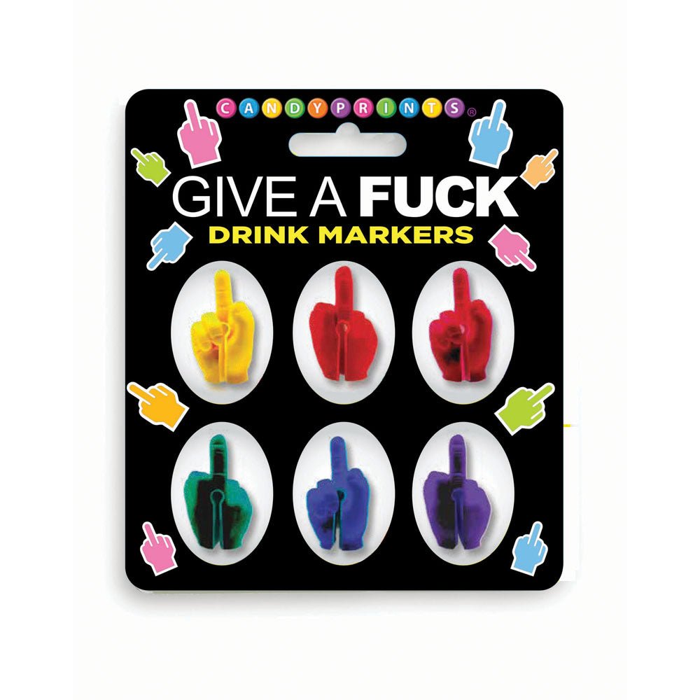 Give A Fuck Drink Markers - Novelty Drink Markers - Set of 6 - Pleasure Den