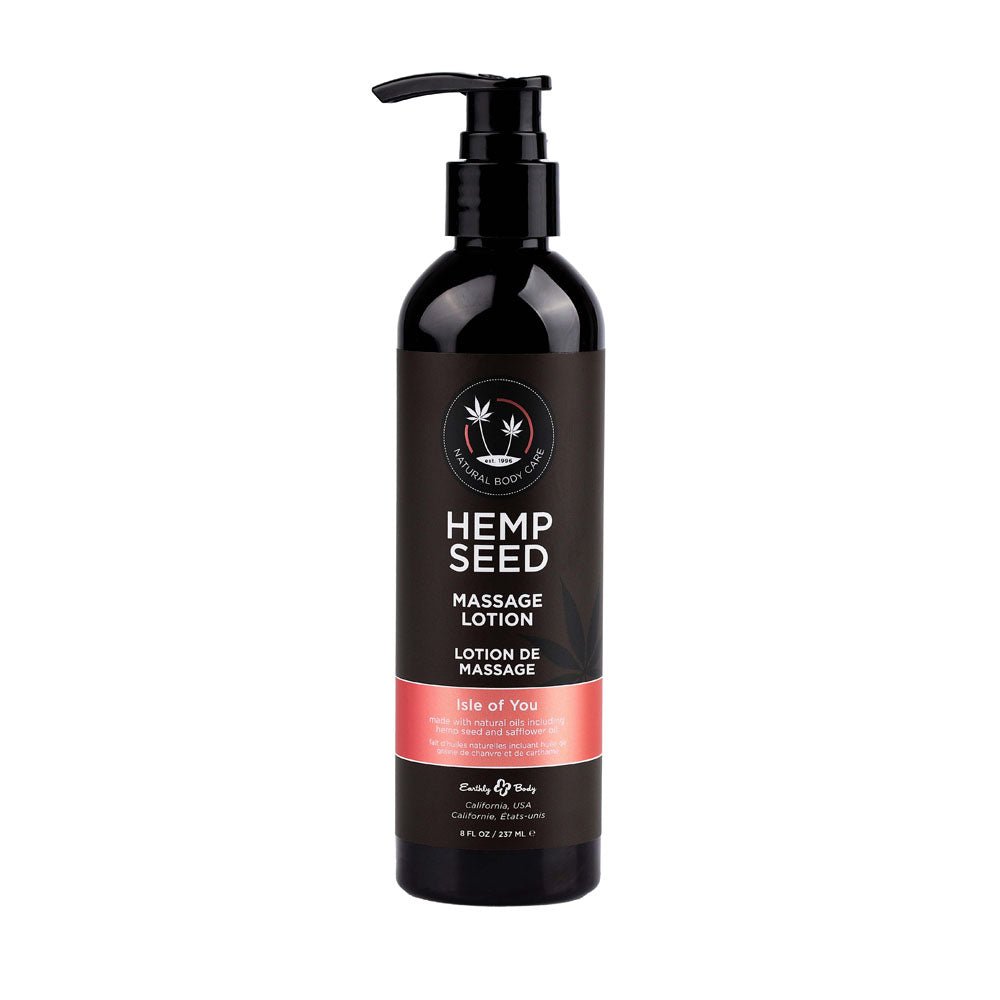 Hemp Seed Massage Lotion - Isle Of You (Coconut Water, Citrus & Vanilla) Scented - 237 ml Bottle - Pleasure Den