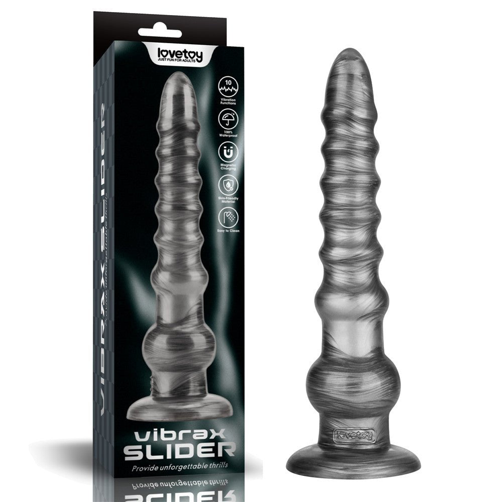 King Sized Vibrating Vibrax Slider - Grey 32.3 cm (12.5'') USB Rechargeable Vibrating Dildo - Pleasure Den