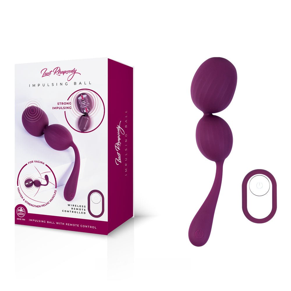 Lust Rhapsody Impulsing Ball - USB Rechargeable Impulsing Kegel Balls with Wireless Remote - Pleasure Den