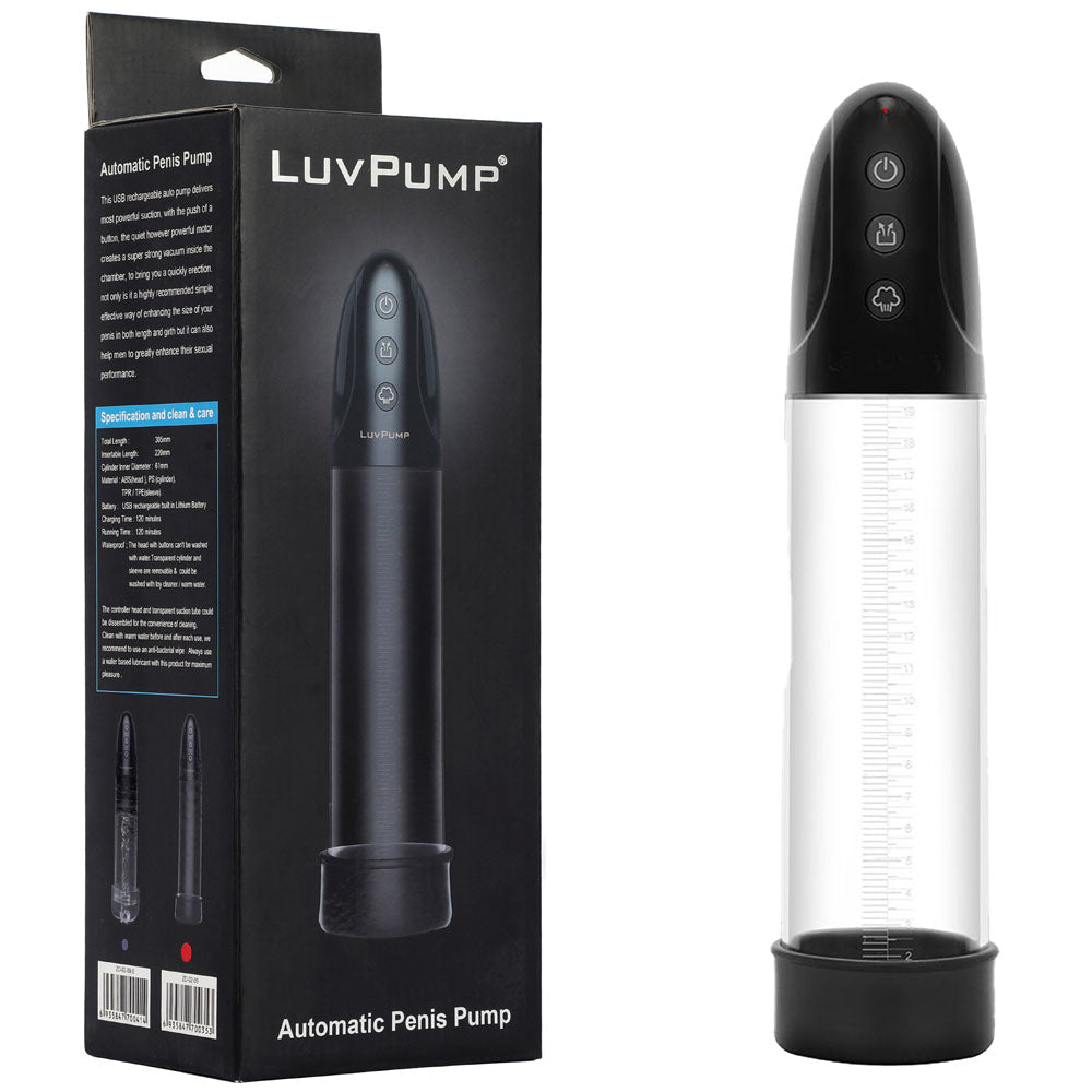 LuvPump Automatic Penis Pump - USB Rechargeable Automatic Penis Pump - Pleasure Den