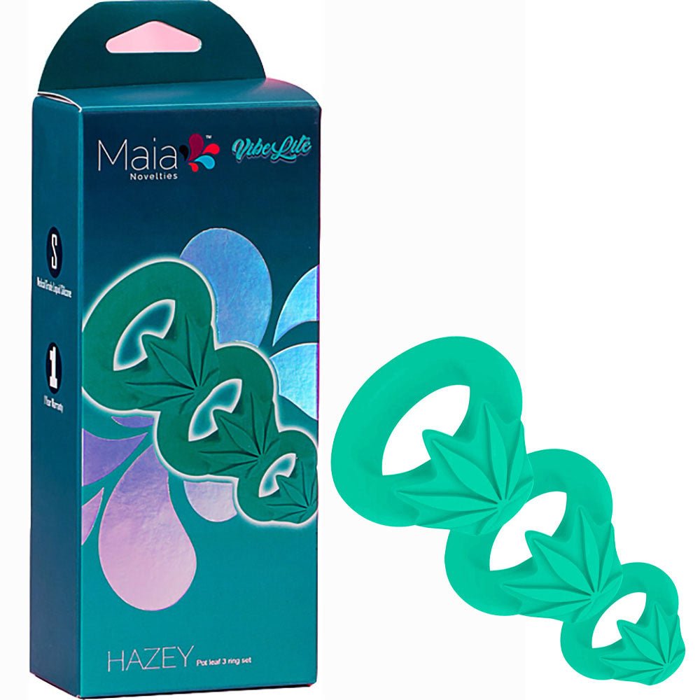 Maia HAZEY - Pot Leaf Cock Rings - Set of 3 - Pleasure Den