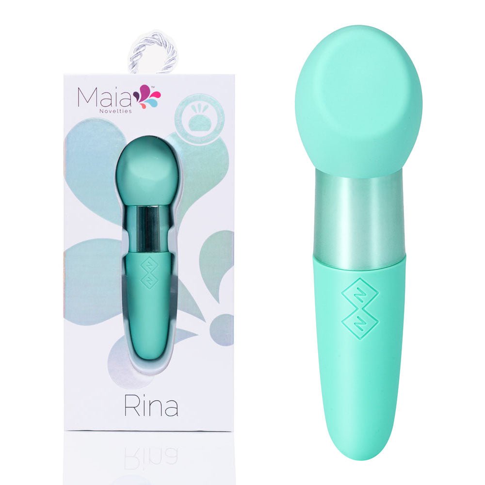 Maia RINA - Teal - Teal 13.3 cm USB Rechargeable Vibrator - Pleasure Den